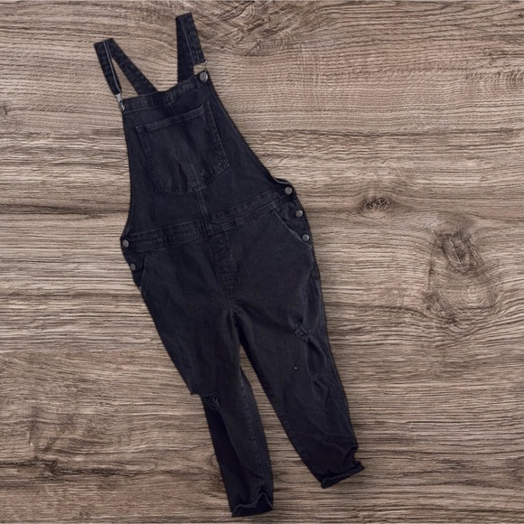 Black Denim Women's Jumpsuit - Picture 2 of 6